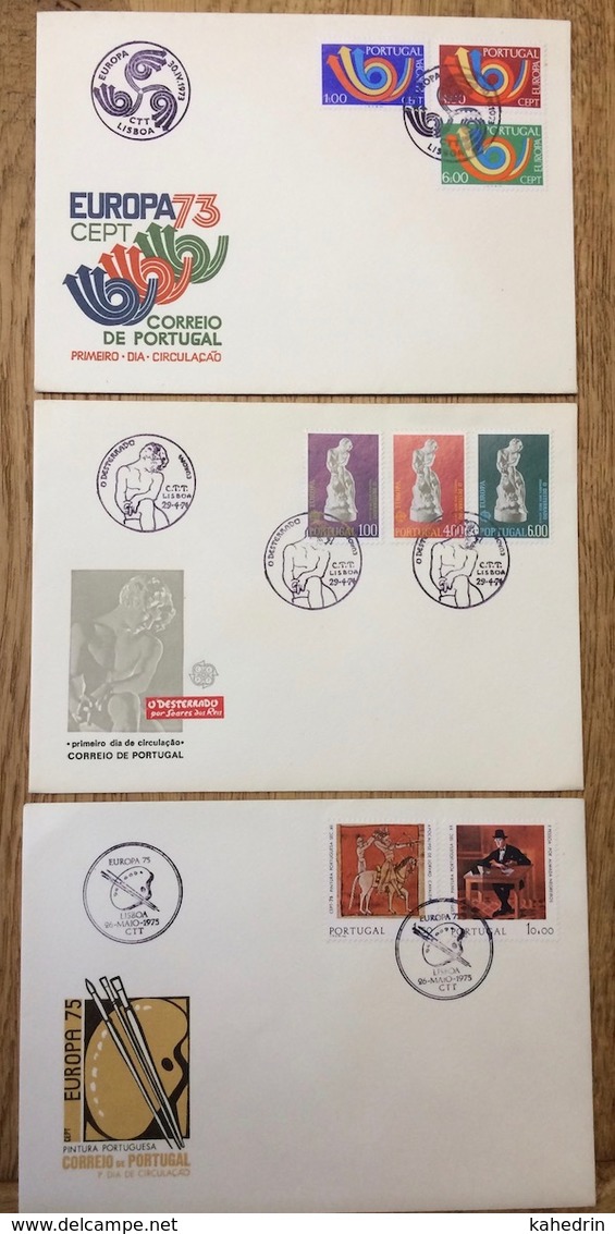 Portugal 1973 - 1975, Europa CEPT, 3x FDC - Andere & Zonder Classificatie