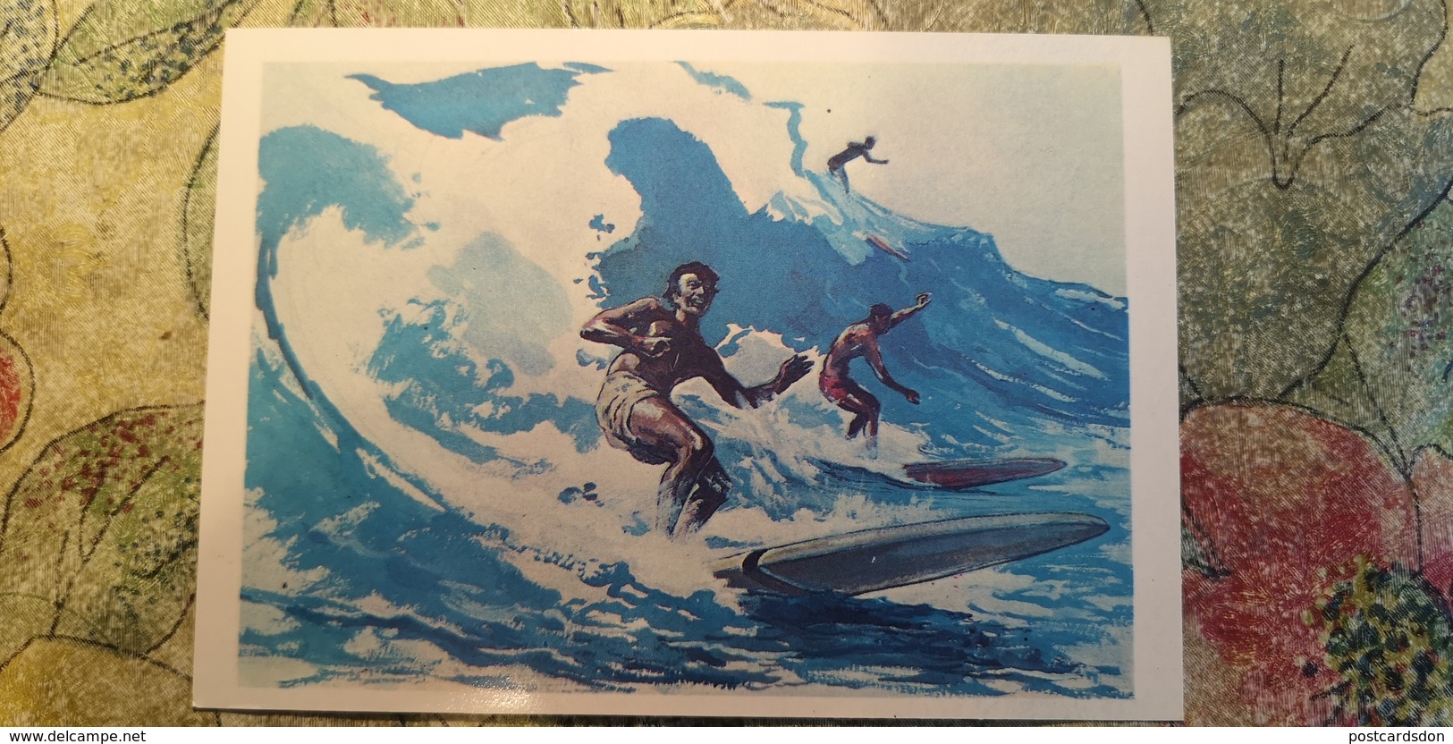 Regional Game, OLD USSR Postcard  -Hawaii Surfing  - 1981 - Juegos