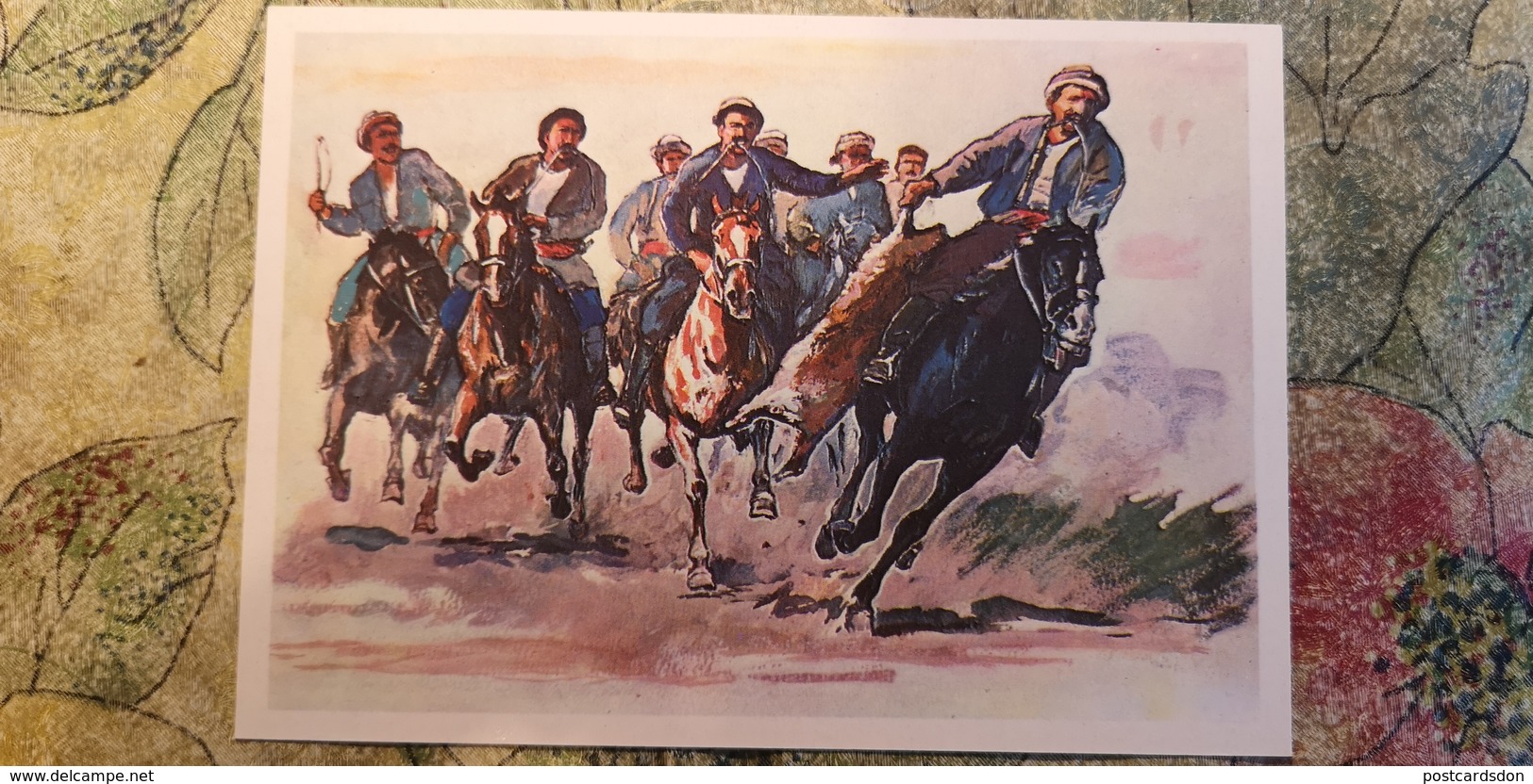 Regional Game,OLD USSR Postcard  - Buzkashi Ulak Tartysh In Kyrgyzstan  -  1981 - Horse Game - Jeux Régionaux