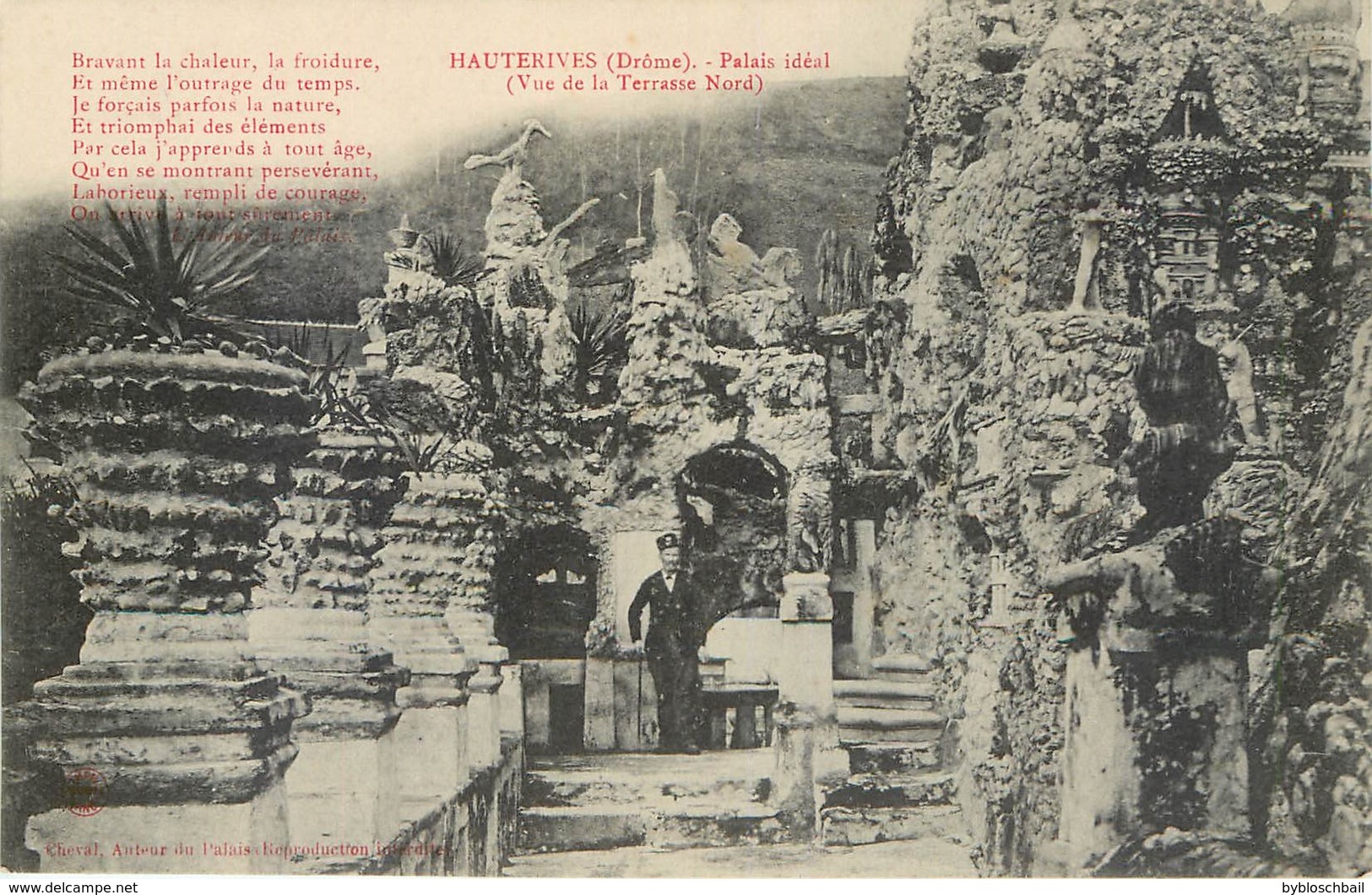 2 CPA 26  HAUTERIVES Palais Idéal Maison Blanche Facteur Cheval Non Circulées Vue Terrasse Nord - Hauterives