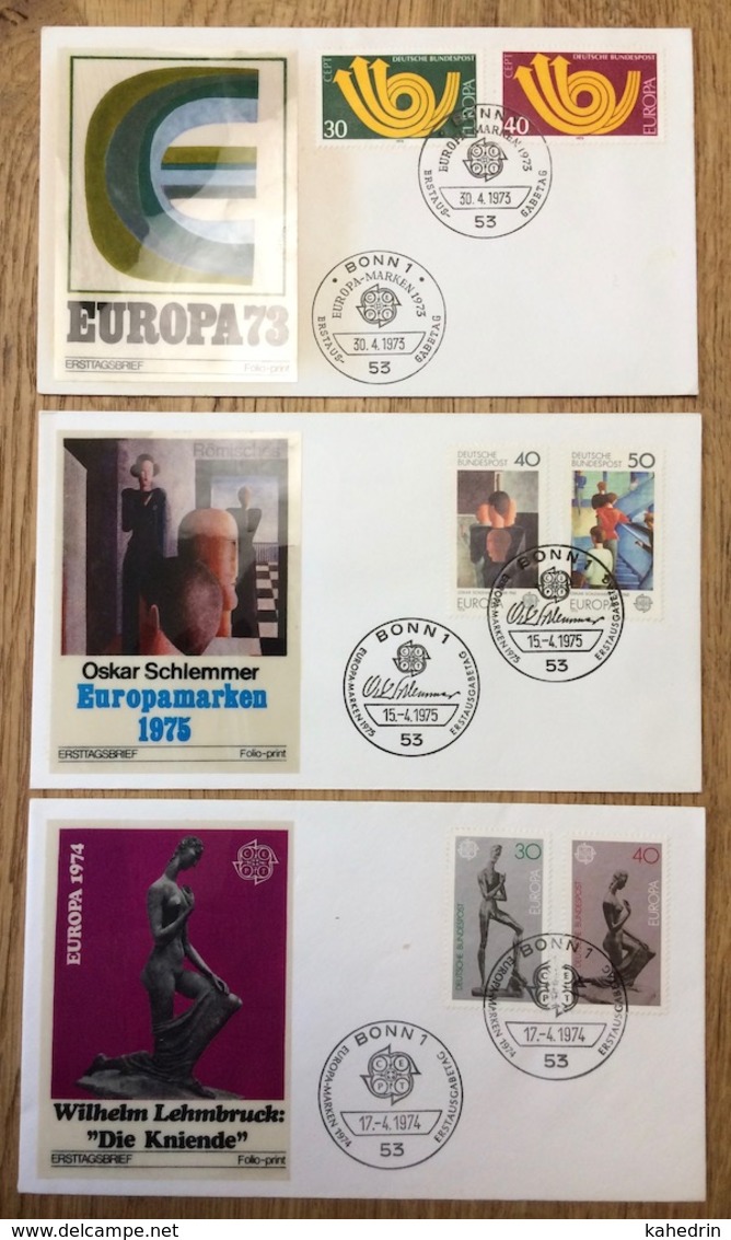 BRD Bund 1973 - 1975, Europa CEPT, 3x FDC - Andere & Zonder Classificatie