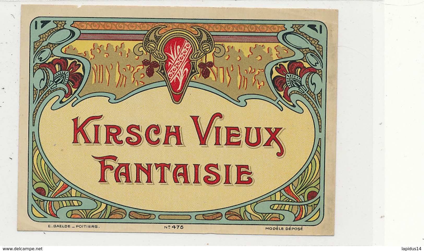 AN 363 -/ ETIQUETTE  -  KIRSCH   VIEUX FANTAISIE - Other & Unclassified