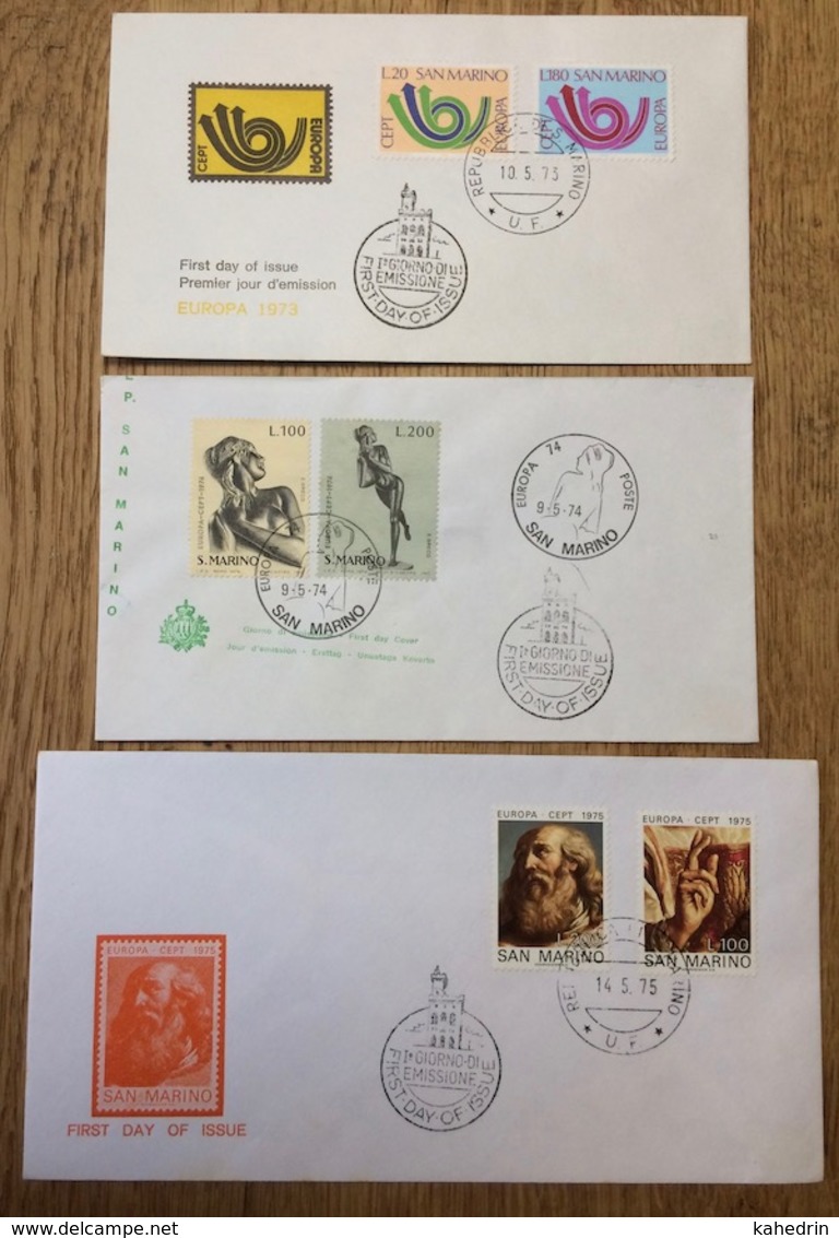 San Marino 1973 - 1975, Europa CEPT, 3x FDC - Andere & Zonder Classificatie