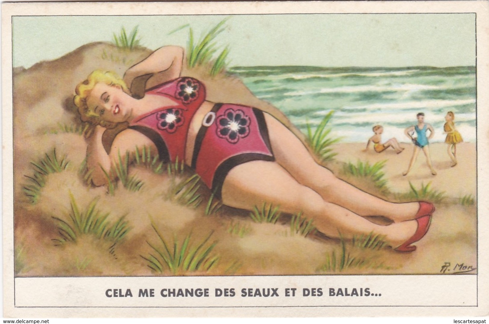 Lot De 2 Cartes Illustrateur A. MON "je Passe De Bonnes Vacances..."(lot Pat 47) - Humour