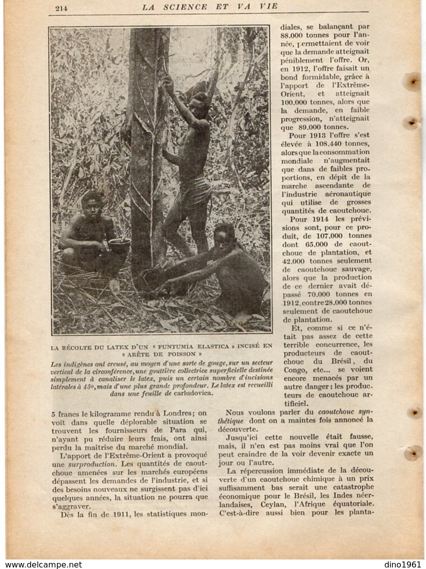 VP14.381 - Congo Français - Article De Journal - La Crise Du Caoutchouc Et L'Avenir Du Congo Français Par Francis MURY - Collections