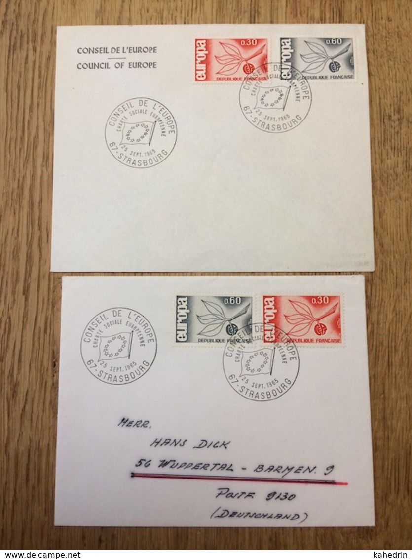 France 1965, Europa CEPT, 2x FDC - Andere & Zonder Classificatie