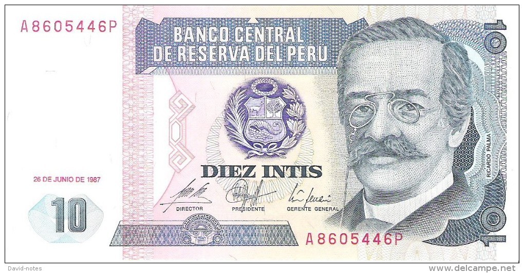 Peru - Pick 129 - 10 Intis 1987 - Unc - Perù