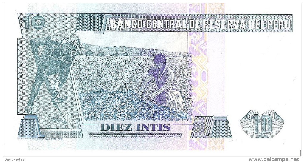 Peru - Pick 129 - 10 Intis 1987 - Unc - Perù