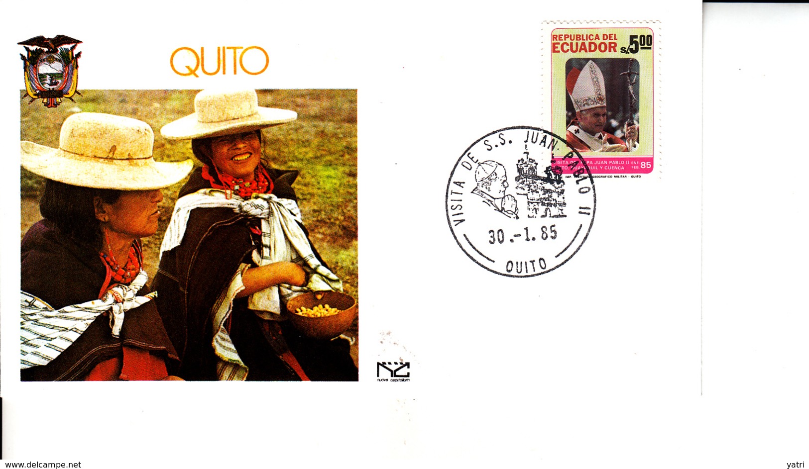 Ecuador (1985) - Busta Ricordo Del Viaggio Del Papa Giovanni Paolo II - Ecuador