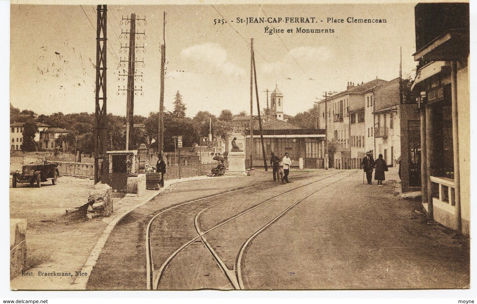 10358 -  St JEAN CAP FERRAT  : Animation - Place Clémenceau   Eglise Et Monuments    -  Circulée Sous Enveloppe - Saint-Jean-Cap-Ferrat