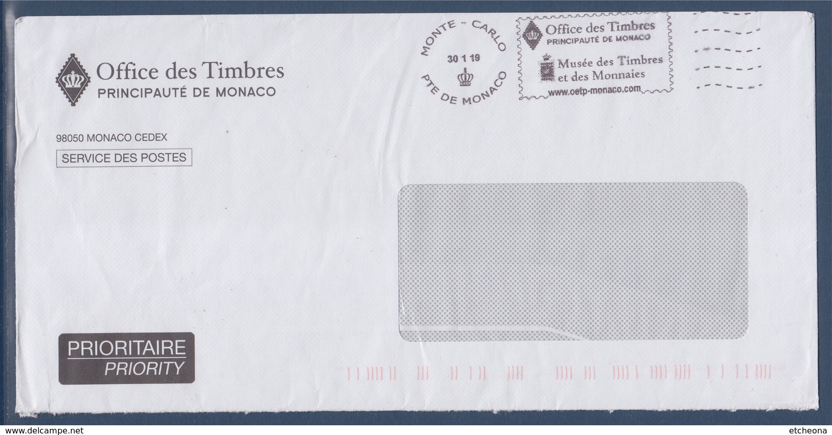 = Flamme Office Timbres Principauté De Monaco Musée Des Timbres Et Des Monnaies Monte-Carlo 30 1 19 - Postmarks