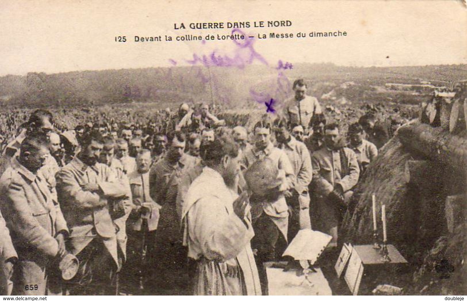 GUERRE 1914- 1918  WW1  Devant La Colline De Lorette- La Messe Du Dimanche  ... - War 1914-18