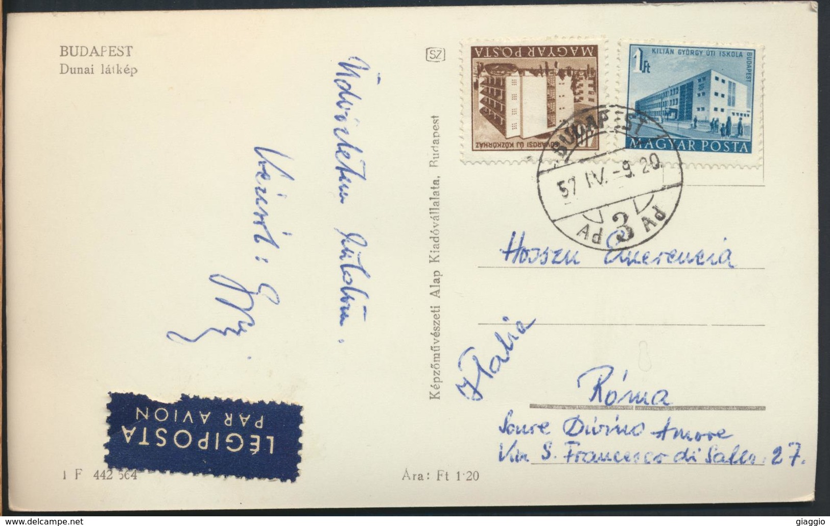 °°° 13207 - HUNGARY - BUDAPEST - DUNAI LATKEP - 1957 With Stamps °°° - Hungría