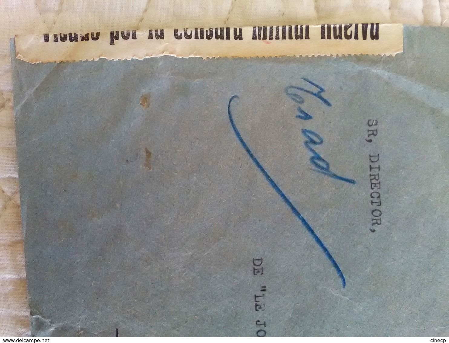 ENVELOPPE GUERRE ESPAGNE Cachet De Censure 1937 Visado Por La Censura Militar HUELVA - Marcas De Censura Nacional