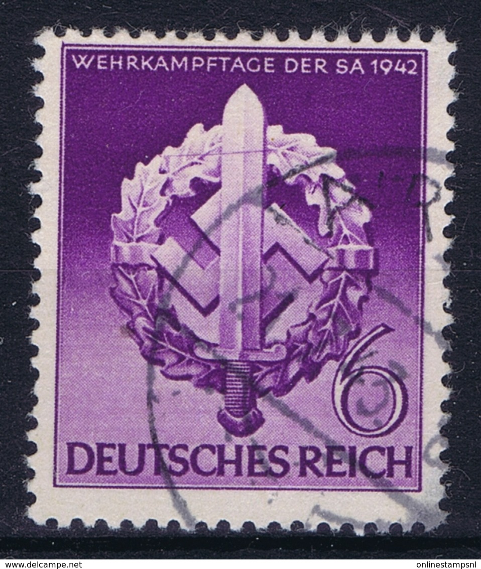 Deutsches Reich: Mi 818 I Schwert Zerbrochen, Broken Sword, 1942  Used - Plaatfouten & Curiosa