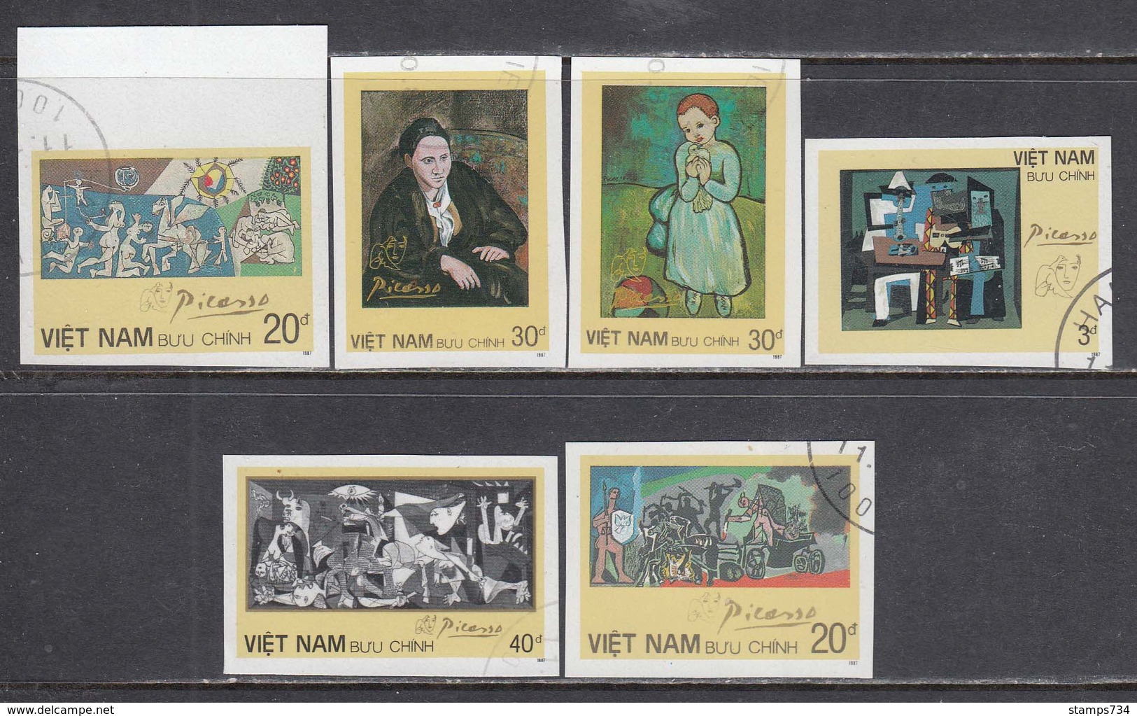 Vietnam 1987 - Paintings Of Picasso, Imperforated, Canceled - Viêt-Nam