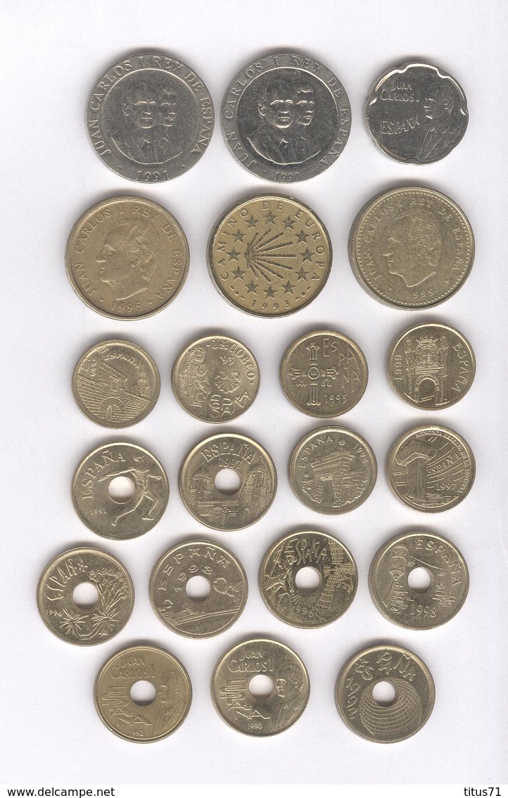 Lot De 21 Monnaies Commémoratives Espagne / Spain Pesetas - Avant L'Euro - TTB à Sup - Sammlungen