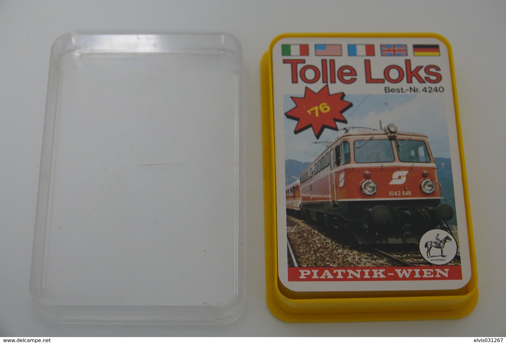 Speelkaarten - Kwartet, Tolle Loks, Ferd. Piatnik & Söhne Wien No. 4240, *** - Vintage - Speelkaarten