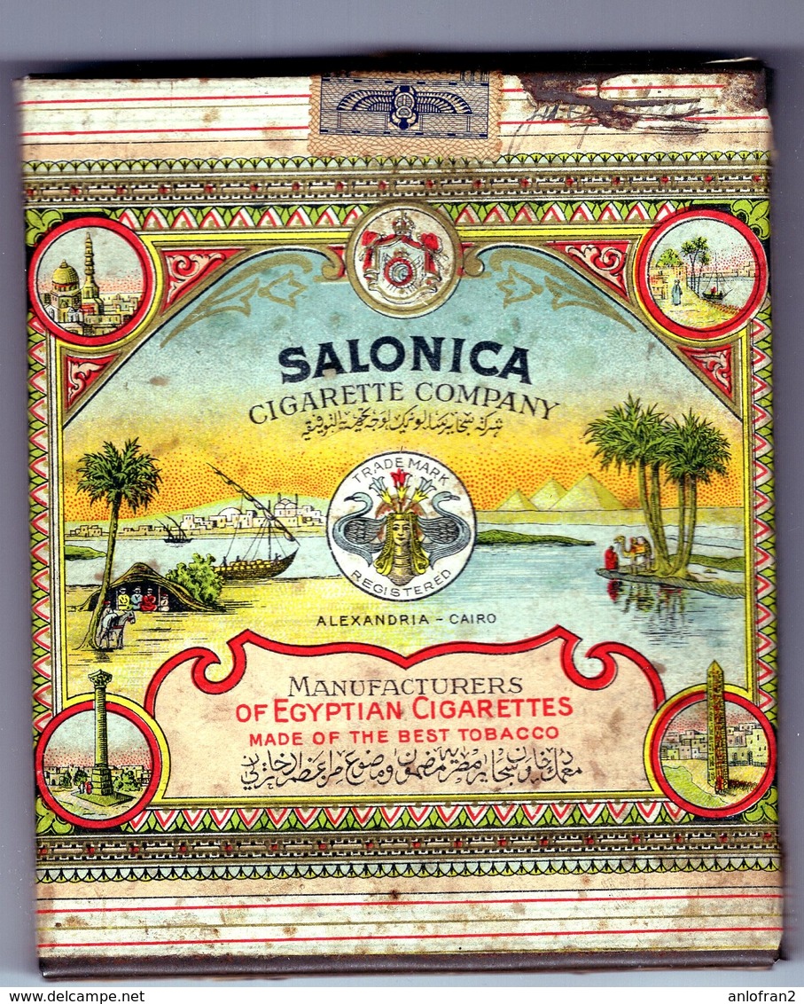 EGYPTIAN CIGARETTE TIN BOX SALONICA CAIRO ALEXANDRIA F.KATTENBURG - Etuis à Cigarettes Vides