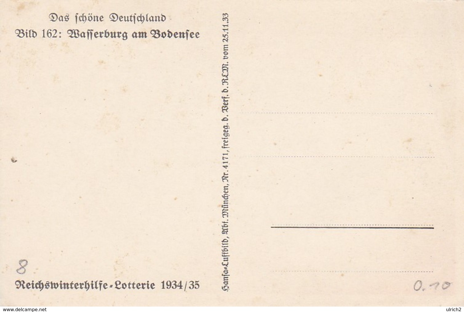 AK Wasserburg Am Bodensee - Reichswinterhilfe-Lotterie 1934/35  (39078) - Wasserburg (Bodensee)