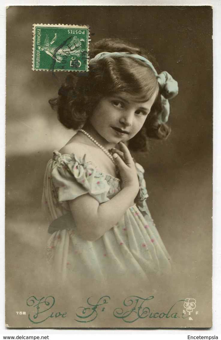 CPA - Carte Postale - Vive Saint Nicolas - Enfant - Petite Fille (M7074) - San Nicolás