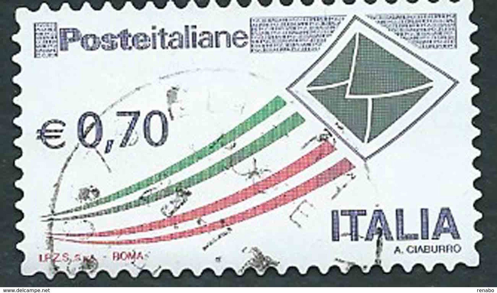 Italia 2013; Posta Italiana € 0,70, Serie Ordinaria Detta "busta Che Vola". - 2011-20: Usati