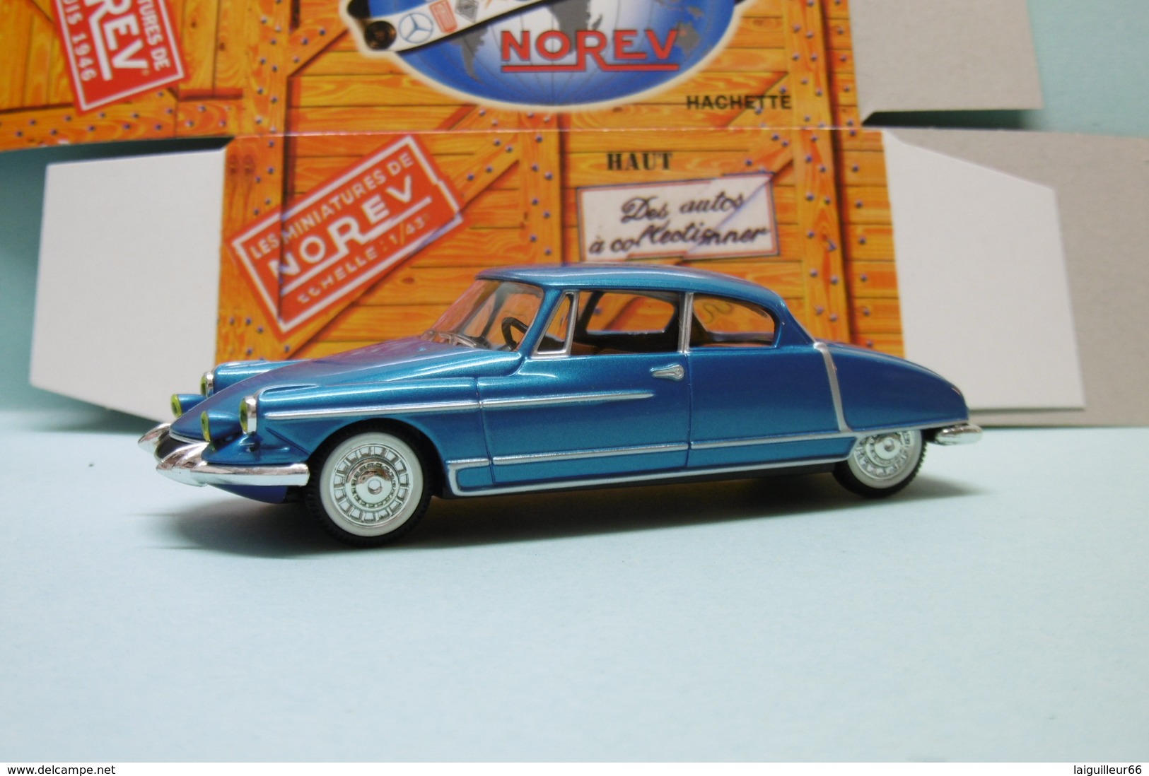 Norev / Hachette - CITROEN DS 19 DS19 COUPE PARIS 1958 Henry Chapron Bleu Métallisé NBO 1/43 - Norev