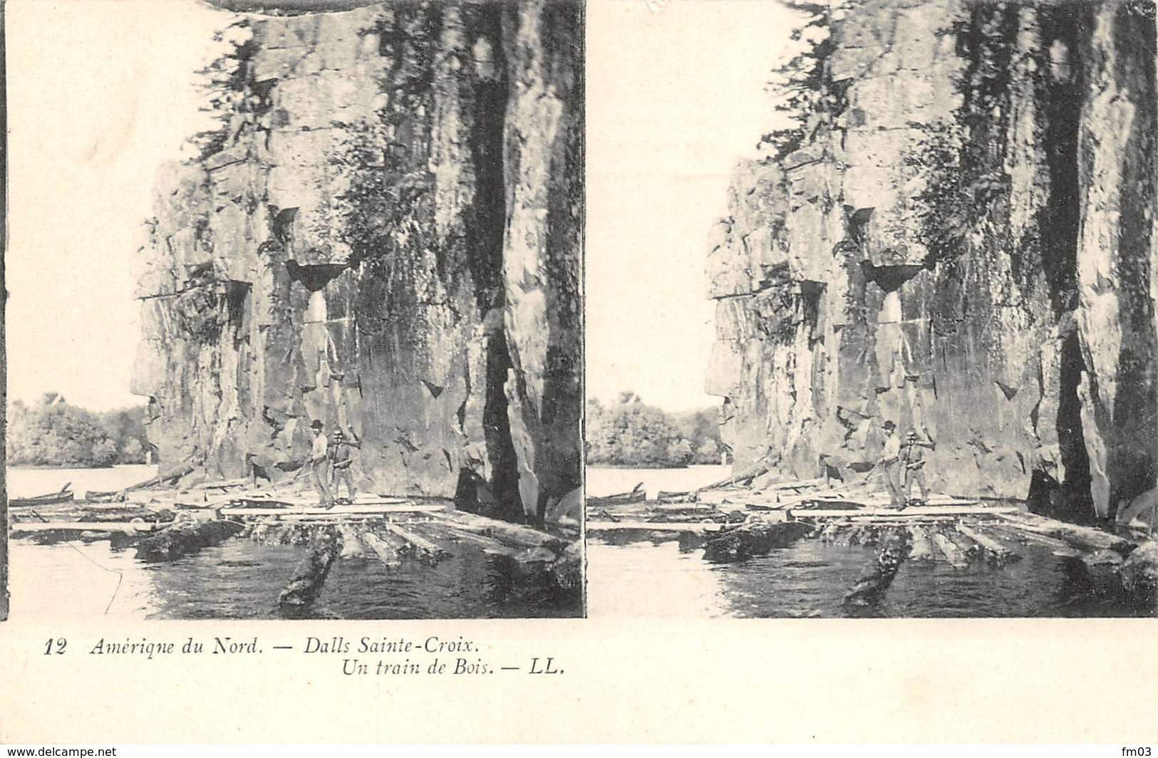 Wisconsin Visconsin Dalls Dells ? Sainte Croix Carte Stereo Flottage De Bois - Autres & Non Classés