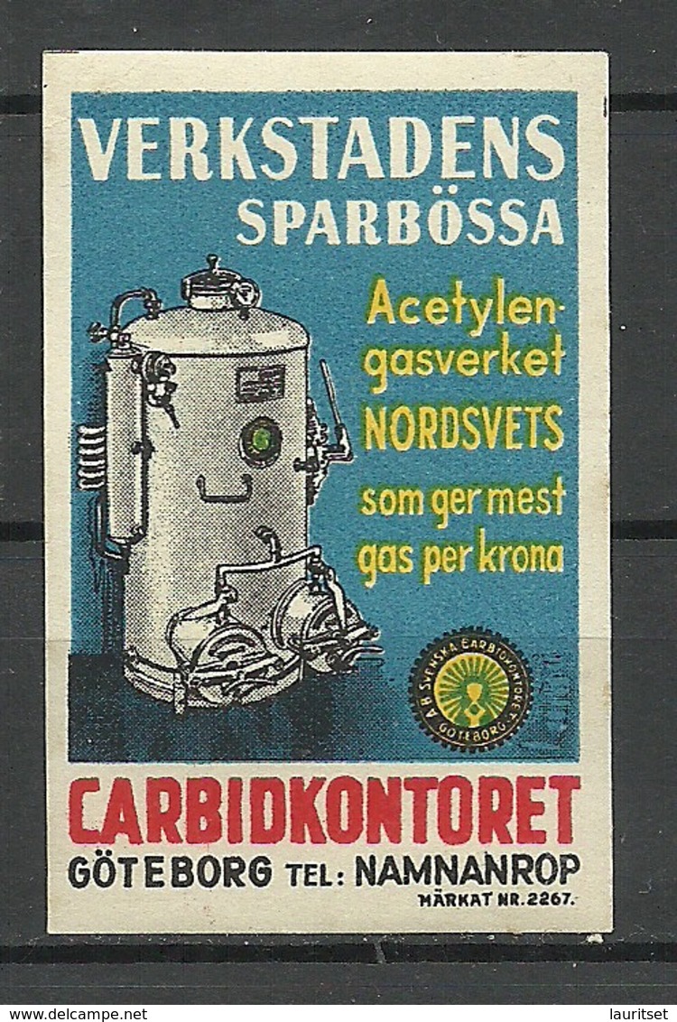 SWEDEN Ca 1920 Carbidkontoret Advertising Poster Stamp MNH - Erinnofilia