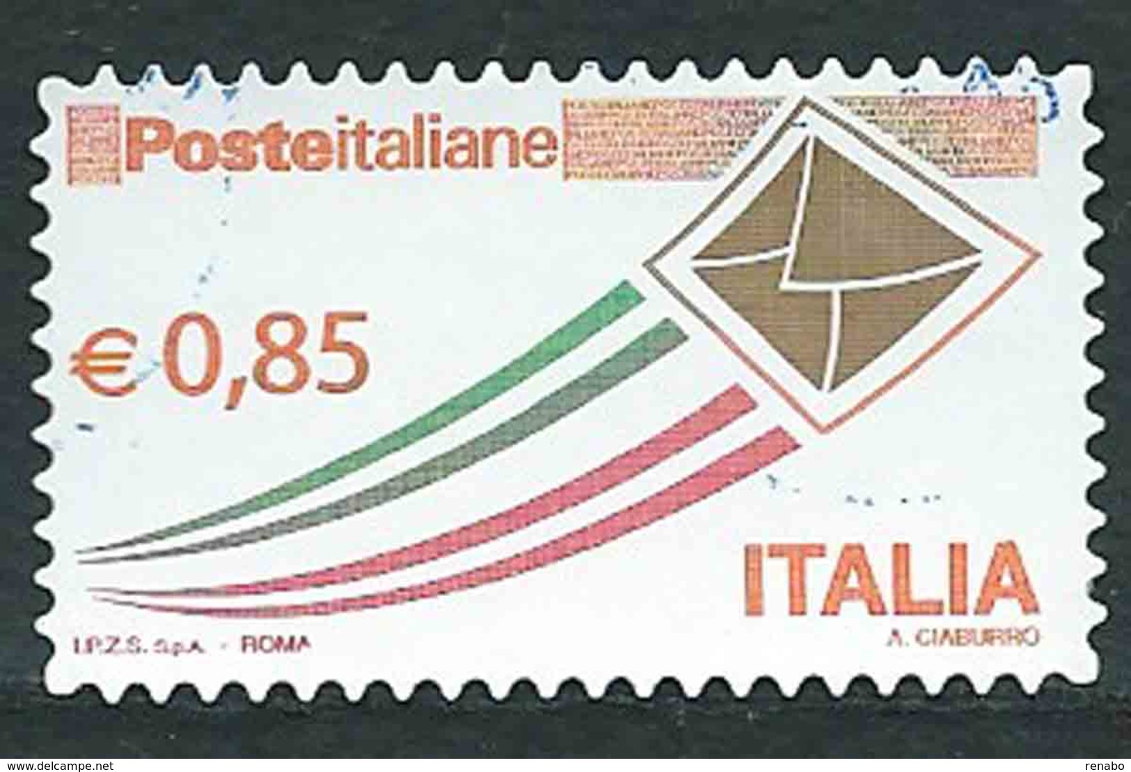 Italia 2013; Posta Italiana € 0,85, Serie Ordinaria Detta "busta Che Vola". - 2011-20: Usati