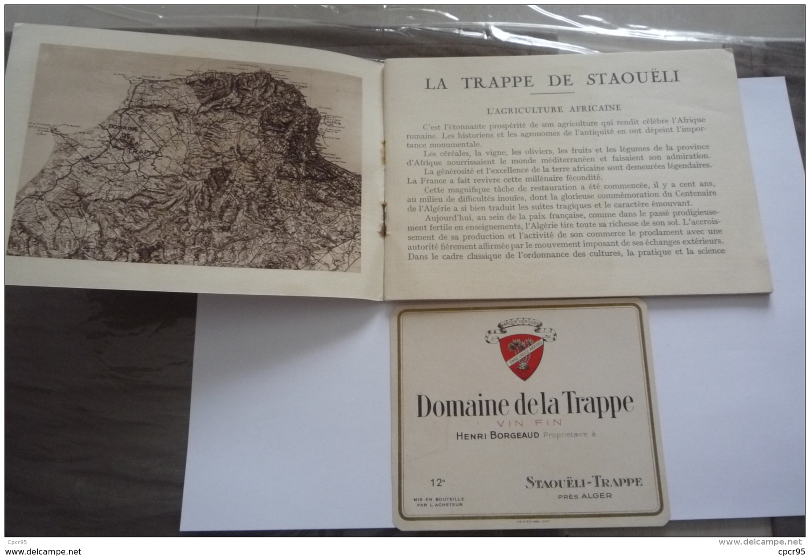 Publicité. N° 34023.vin Vignoble.domaine De La Trappe Staoueli Alger.livre Avec Textes Et Photo.35 Pages.13x18cm - Alcools