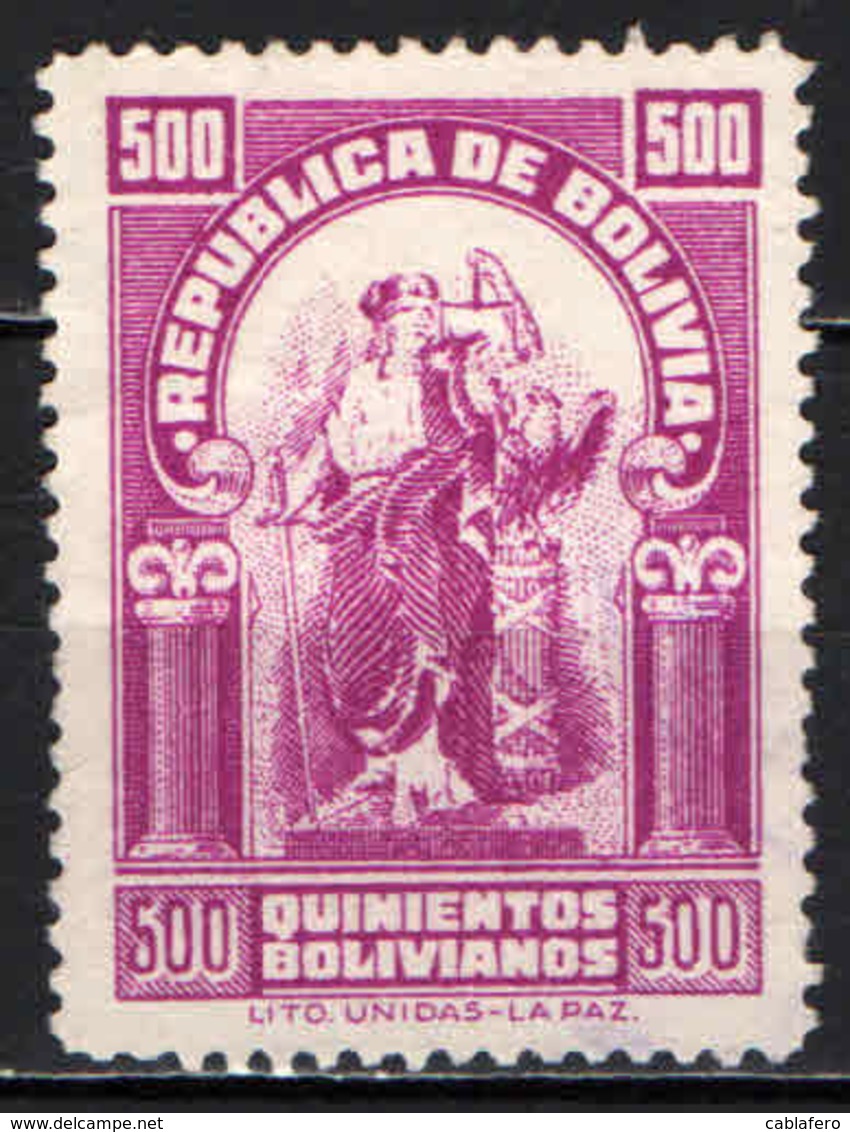 BOLIVIA - 1939 - FIGURA SIMBOLICA - USATO - Bolivia