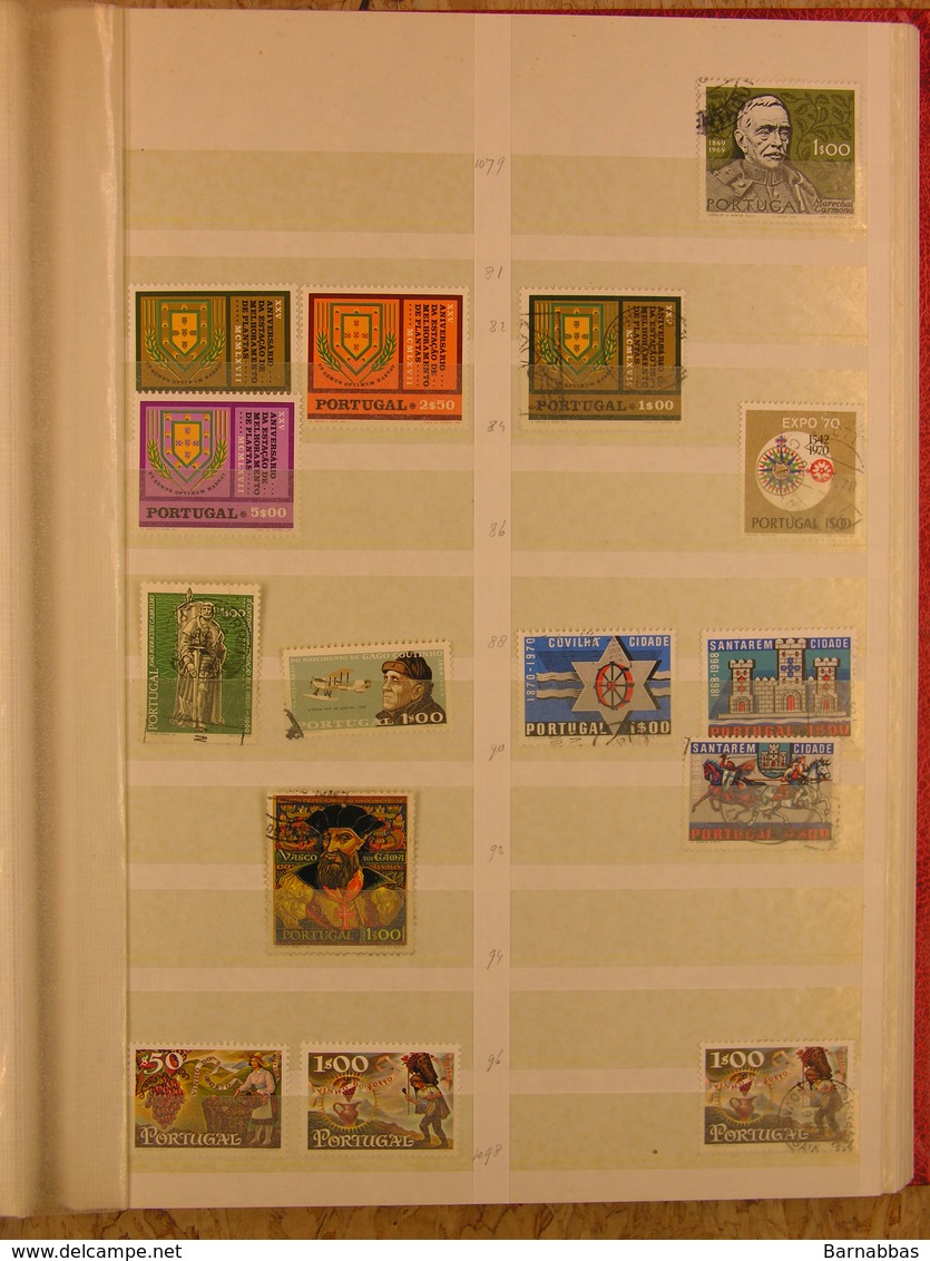 PORTUGAL (DC182), stockbook containing many stamps. - used and MNH -