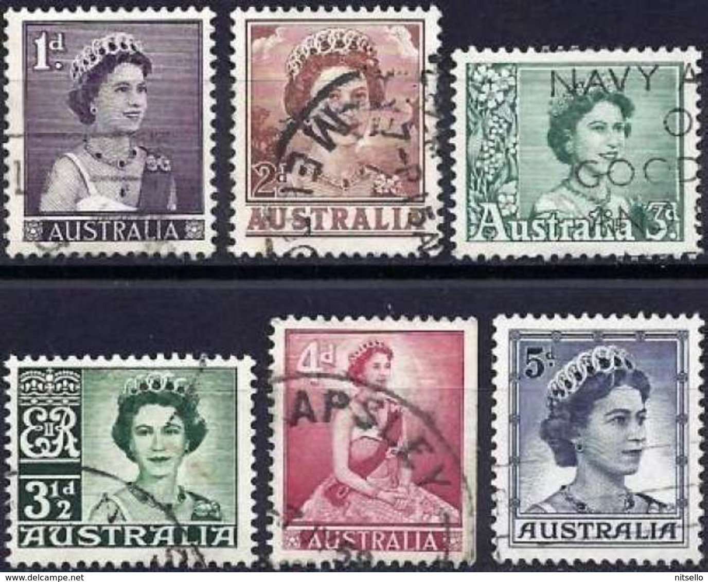 LOTE 1526 ///   (C020) Australie 1959 - Elisabeth II ( Mi 288/92 - YT 249/253 ) - Usati