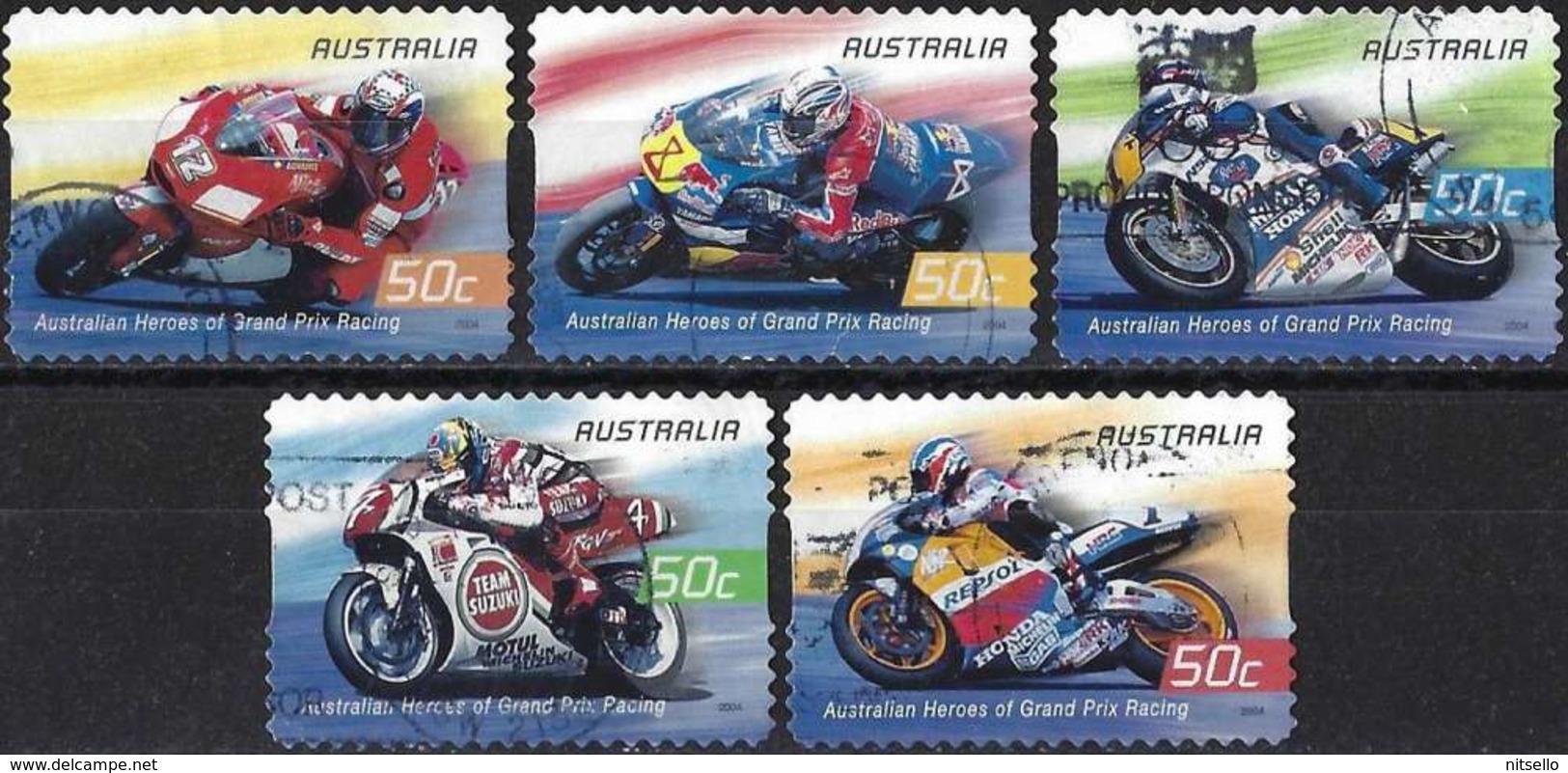 LOTE 1826  ///   (C020) Australie 2004 - Sport Motocyclisme ( Mi 2383/87 - YT 2273/77 ) Série Complète - Usados