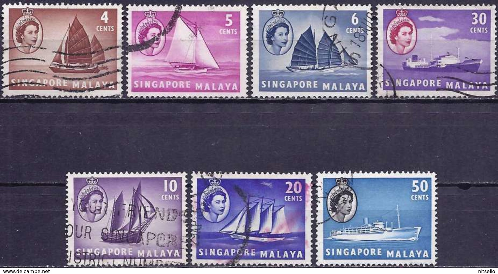 LOTE 2219A  ///   (C020)  Singapour 1955 - Voiliers Et Navires De Commerce - Singapore (...-1959)