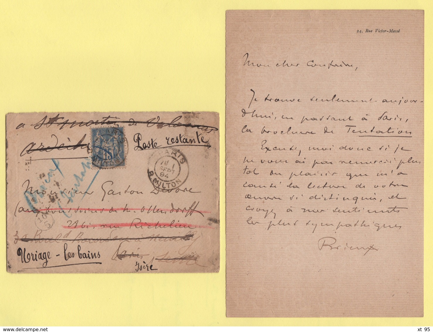 Archive De 7 Lettres - Comedie Francaise - Signatures De Francois De Curel, Robert De Flers, Maurice De Feraudy, Etc... - Autres & Non Classés