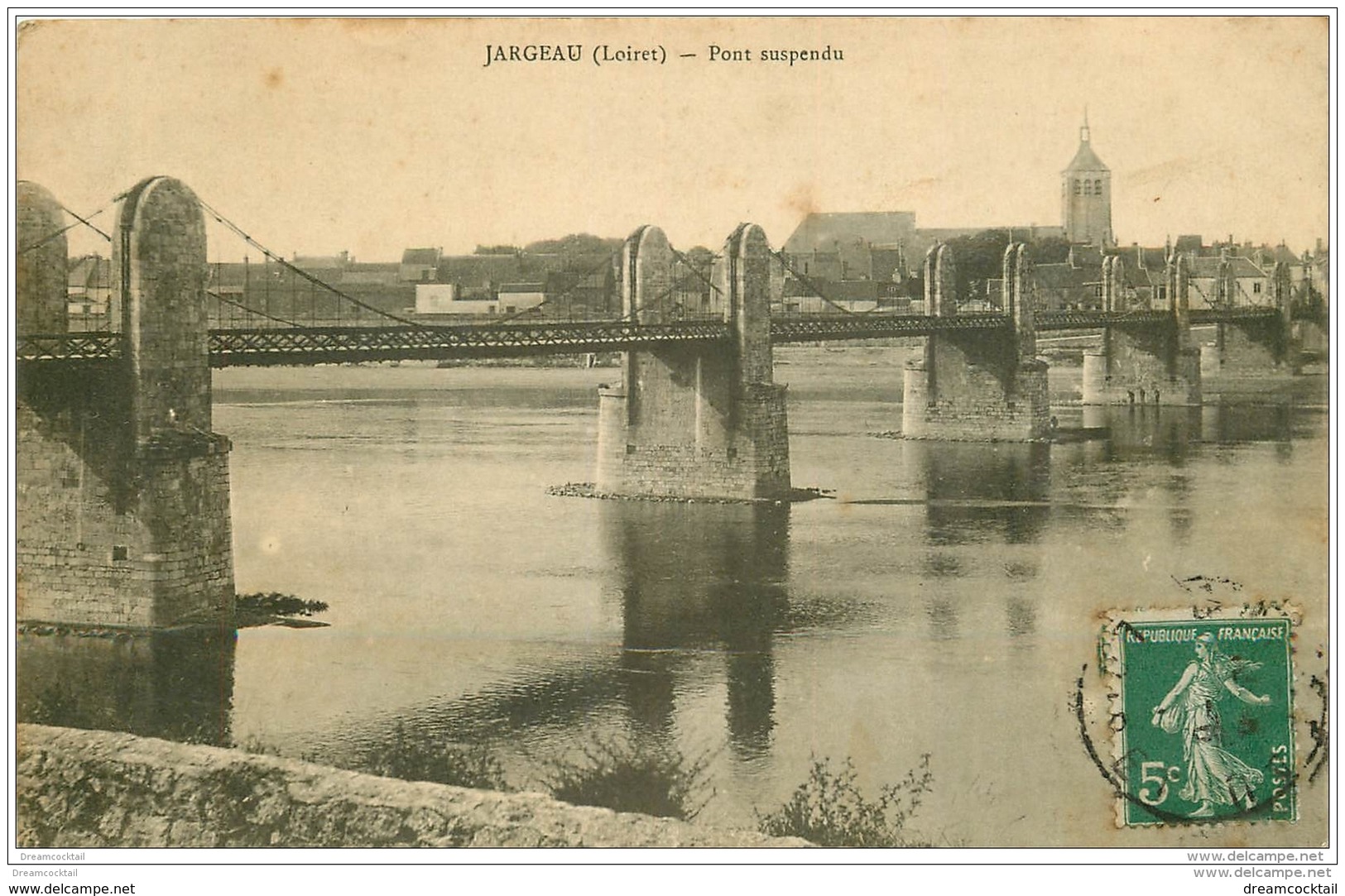 45 JARGEAU. Pont Suspendu 1911 - Jargeau