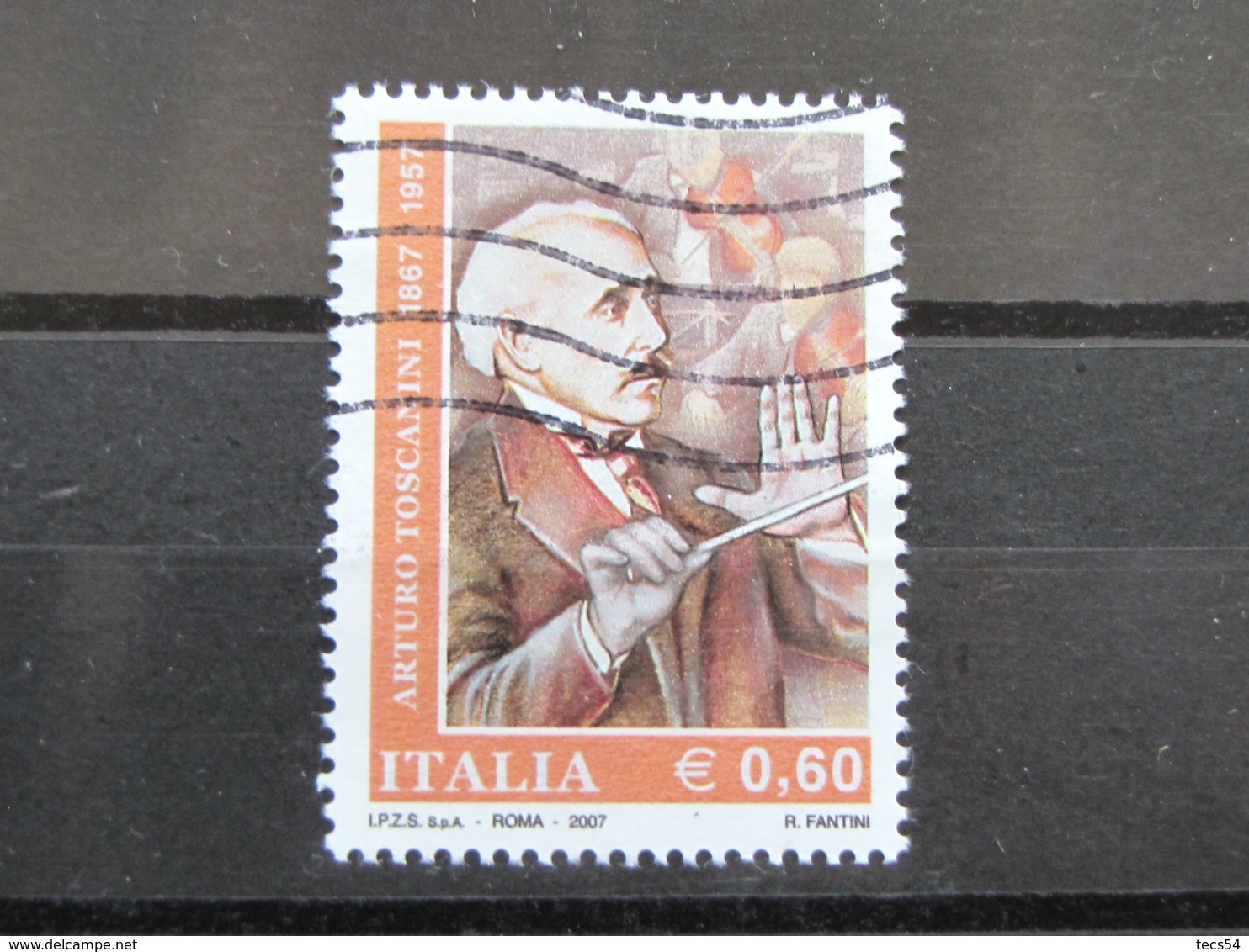 *ITALIA* USATI 2007 - 50° ARTURO TOSCANINI - SASSONE 2942 - LUSSO/FIOR DI STAMPA - 2001-10: Usati