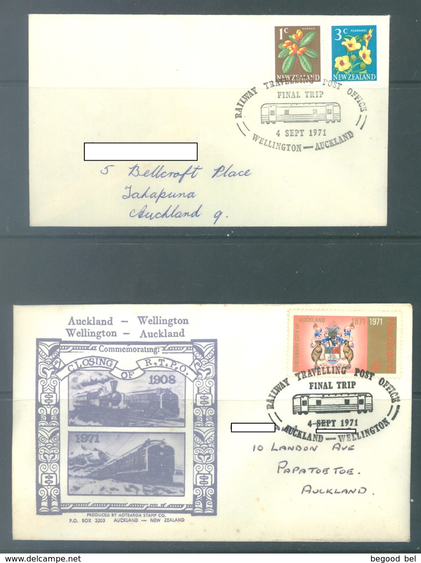 NEW ZEALAND - 4.9.1971 - CLOSING RAILWAY TRAVELLING POST OFFICE WELLINGTON AUCKLAND FINAL TRIP  - Lot 18969 - Lettres & Documents