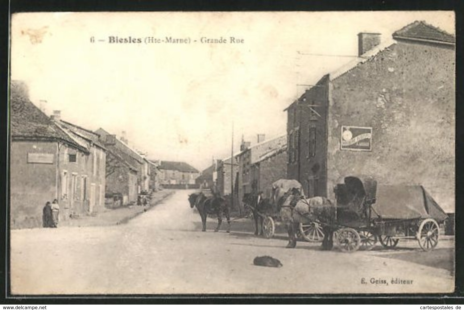 CPA Biesles, Grande Rue - Autres & Non Classés