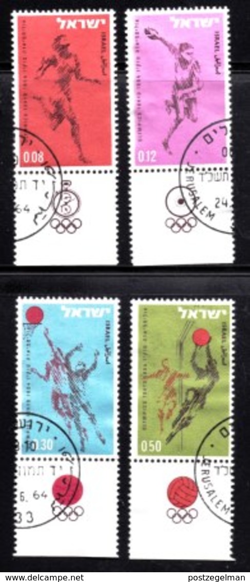 ISRAEL, 1964, Used Stamp(s), With Tab, Olympic Games,  SG Number 278-281,  Scannumber 17366 - Used Stamps (with Tabs)