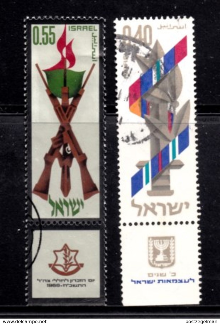 ISRAEL, 1968, Used Stamp(s), With Tab, Independence Day,  SG Number 390-391,  Scannumber 17392 - Used Stamps (with Tabs)