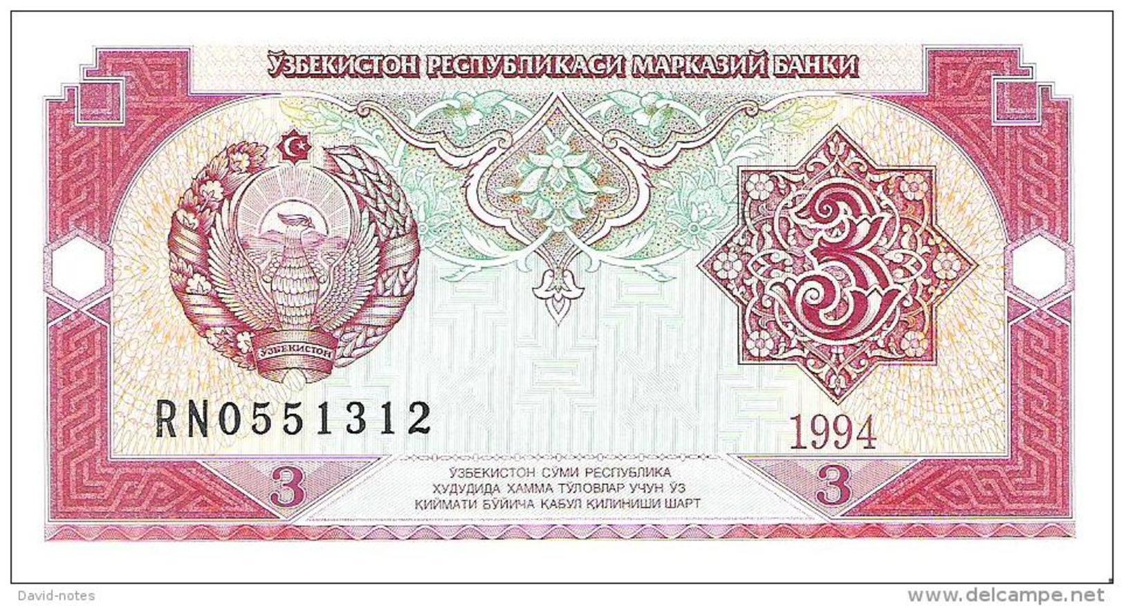 Uzbekistan - Pick 74 - 3 Sum 1994 - Unc - Uzbekistan