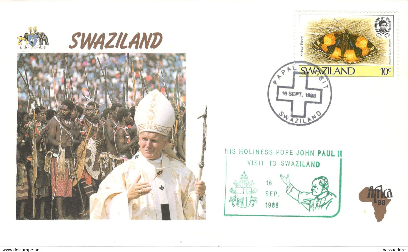 13530 - Visite JEAN PAUL II - Swaziland (1968-...)