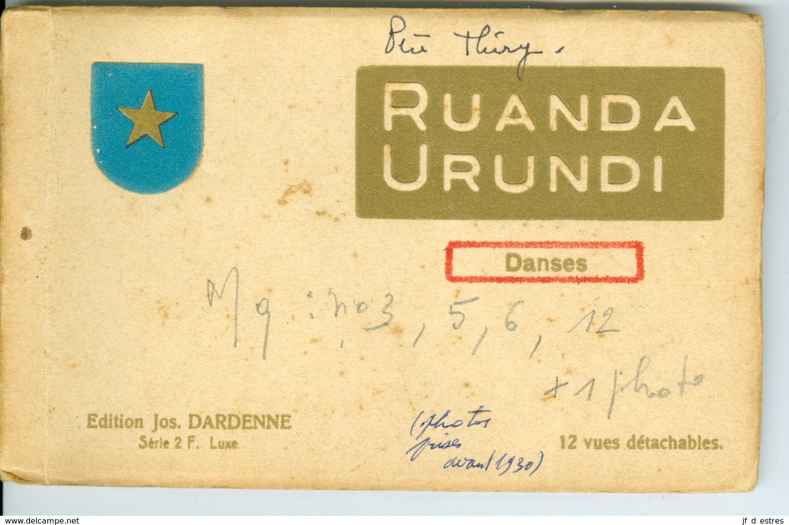 16 CP Ruanda Urundi Danses Ed. Jos Dardenne 2 Carnets Série 2 F & 2 F Bis. Vers 1930 Ethnographie Rwanda Burundi - Ruanda-Urundi