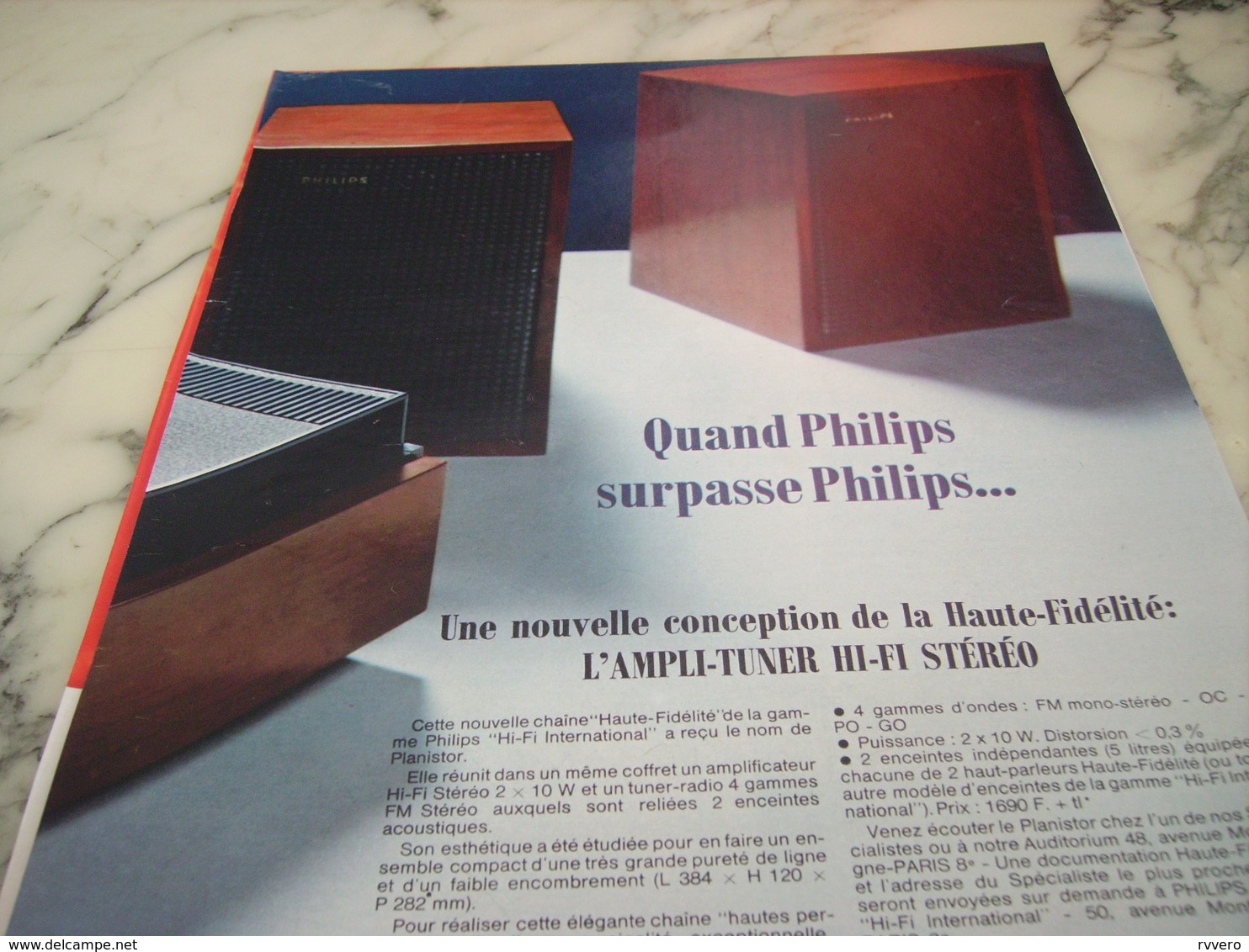 ANCIENNE PUBLICITE AMPLI TUNER QUAND PHILIPS SURPASSE  PHILIPS 1968 - Autres & Non Classés