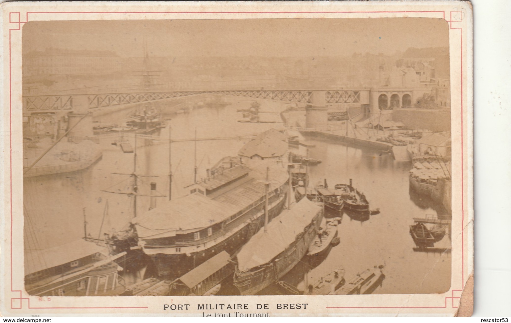 Rare Photo Originale 11x16.5cm Le Port Militaire De Brest Fin XiX ème - Guerre, Militaire