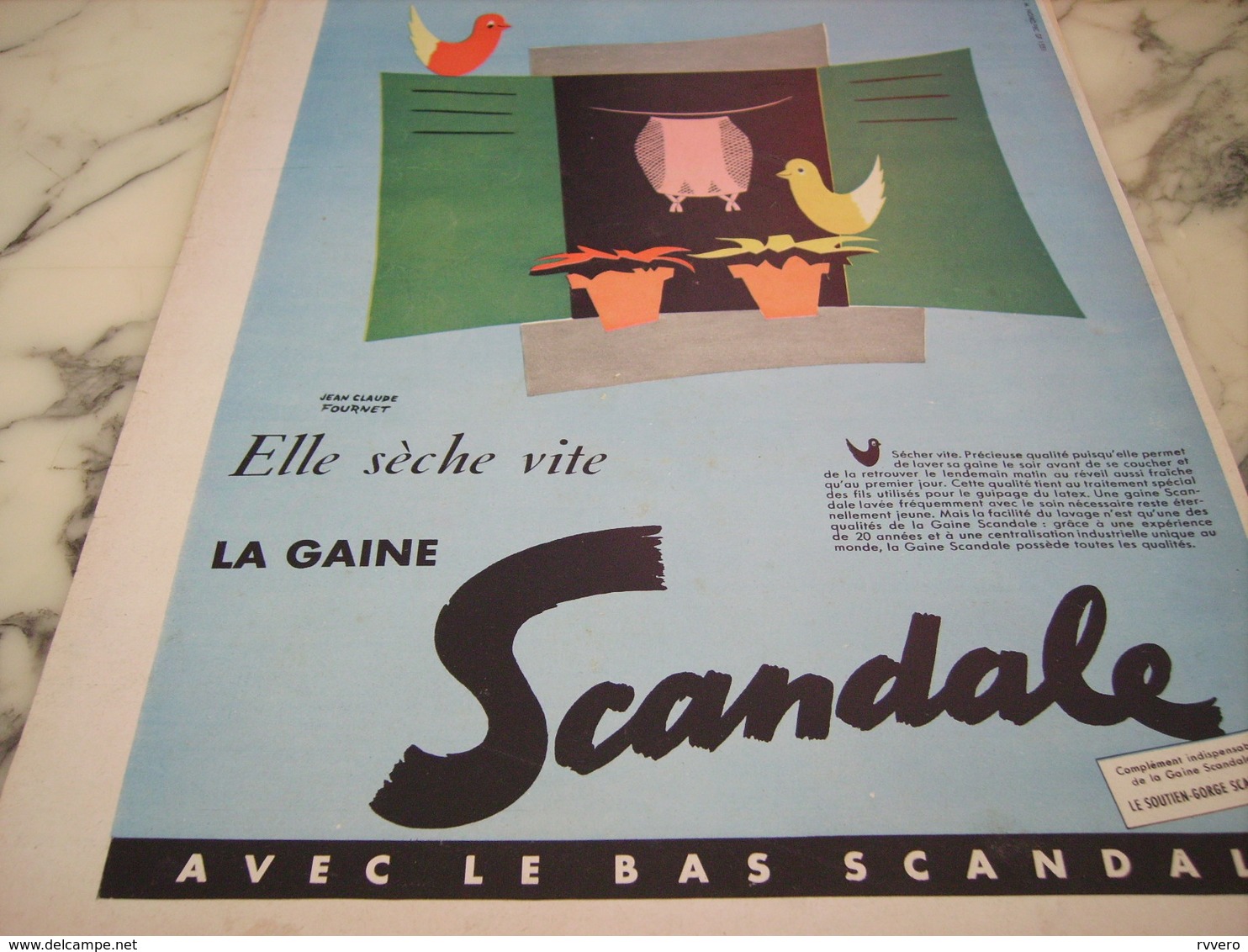 ANCIENNE PUBLICITE ELLE SECHE VITE GAINE SCANDALE  1955 - Autres & Non Classés