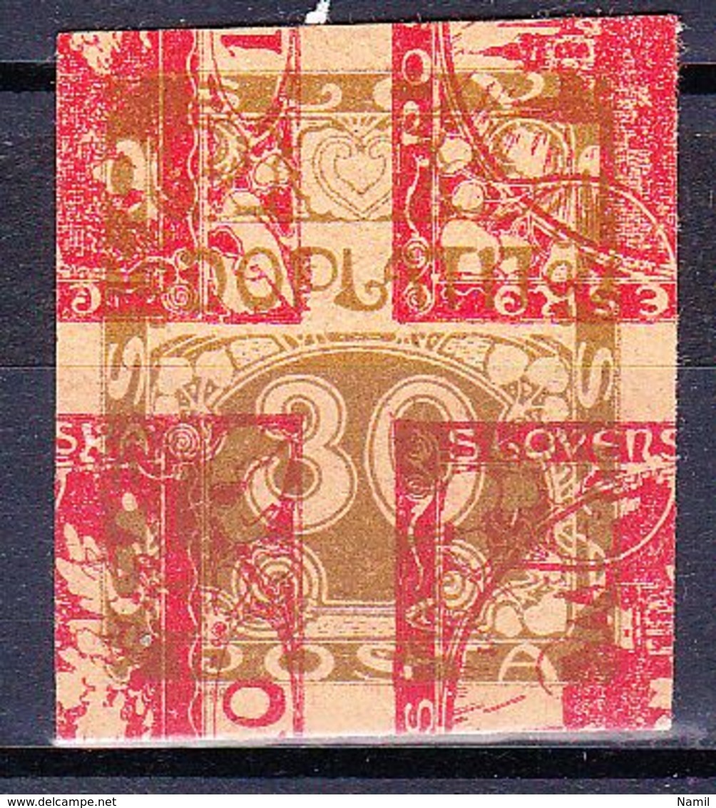 (*) Tchécoslovaquie 1919 Mi D 6 Nach 3 (Yv TT 6 Sur 5), - Proofs & Reprints